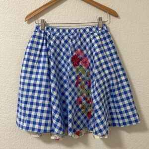 Matilda Jane Girls Small Skirt Plaid Strawberry print